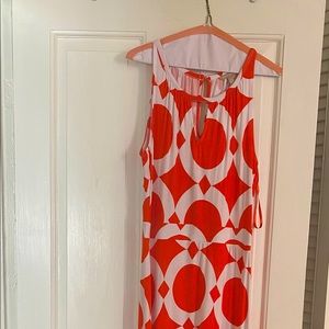 Banana Republic NWT orange and white maxi dress